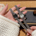 RENOS vintage jewelry bracelet quartz watches in silver tone with black and silver-white dials