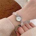 Timett double-pearl bracelet watch in silver tone