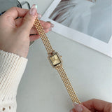 Vintage Crystal Square Bracelet Watch - Women's Jewelry Quartz Watch