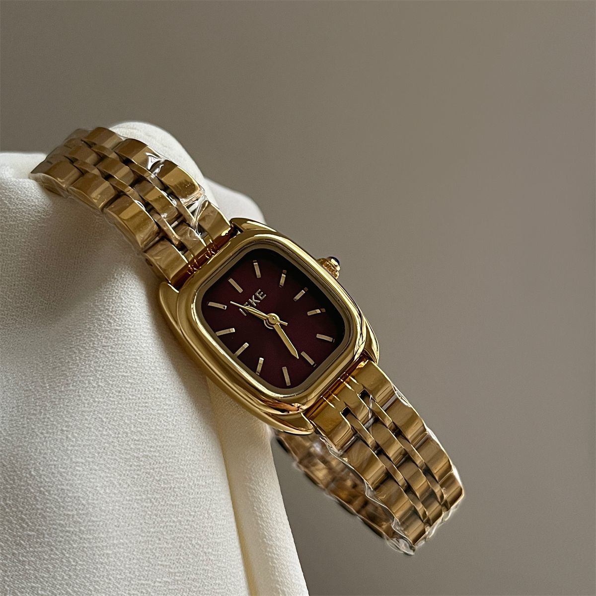 IEKE Eastern Minimalist Square Petite Watch with Leather Strap - Zen Chic Quartz Watch for Women