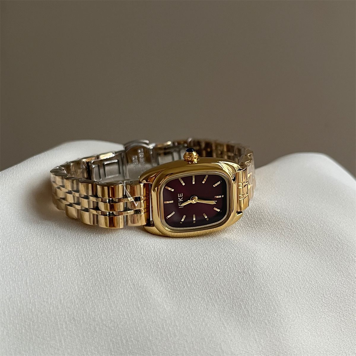 IEKE Eastern Minimalist Square Petite Watch with Leather Strap - Zen Chic Quartz Watch for Women