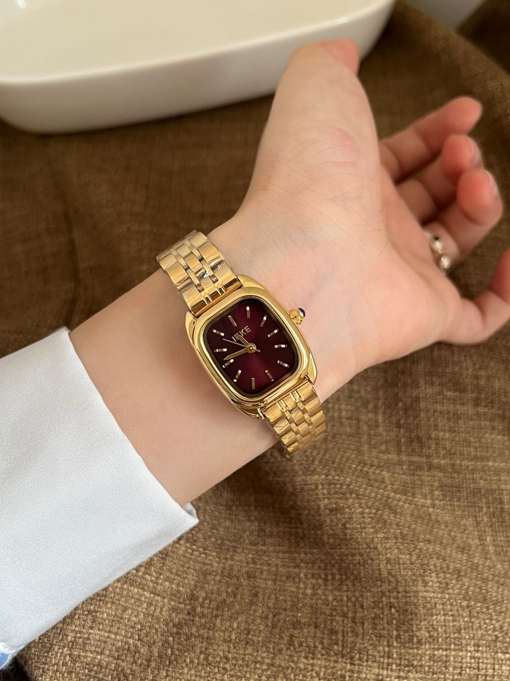 IEKE Eastern Minimalist Square Petite Watch with Leather Strap - Zen Chic Quartz Watch for Women
