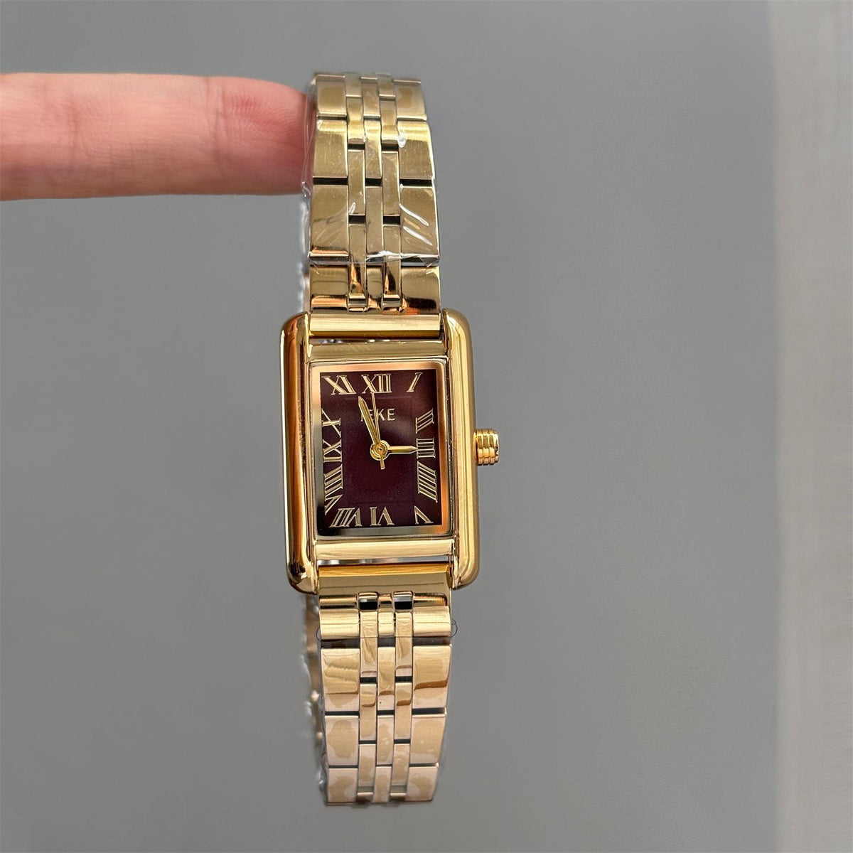 IEKE Classic Rectangular Tank Steel Bracelet Watch - Modern Architectural Quartz Watch for Women