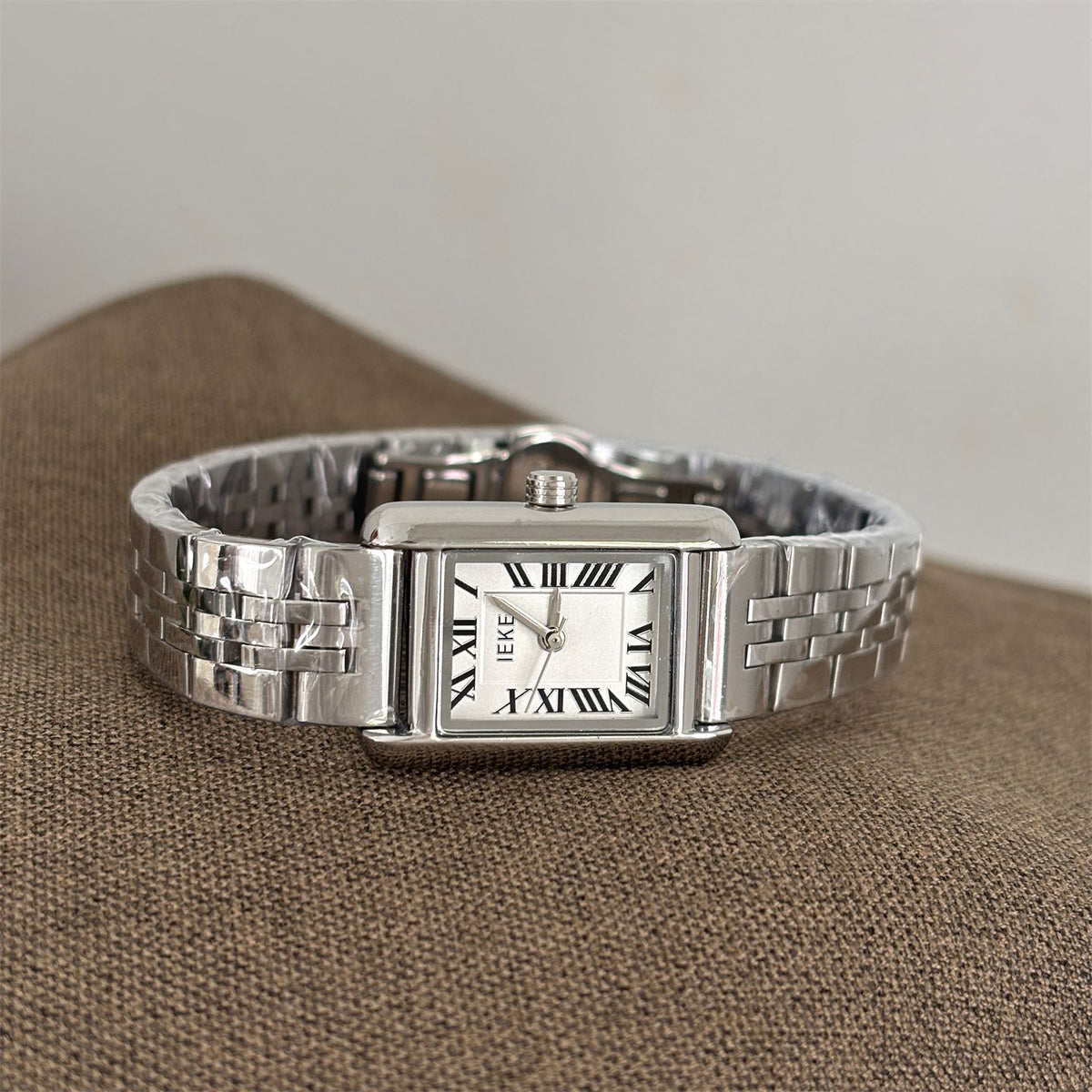 IEKE Classic Rectangular Tank Steel Bracelet Watch - Modern Architectural Quartz Watch for Women