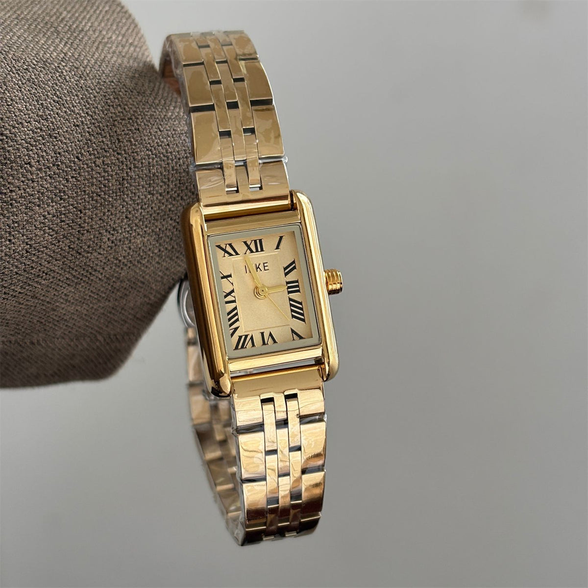 IEKE Classic Rectangular Tank Steel Bracelet Watch - Modern Architectural Quartz Watch for Women