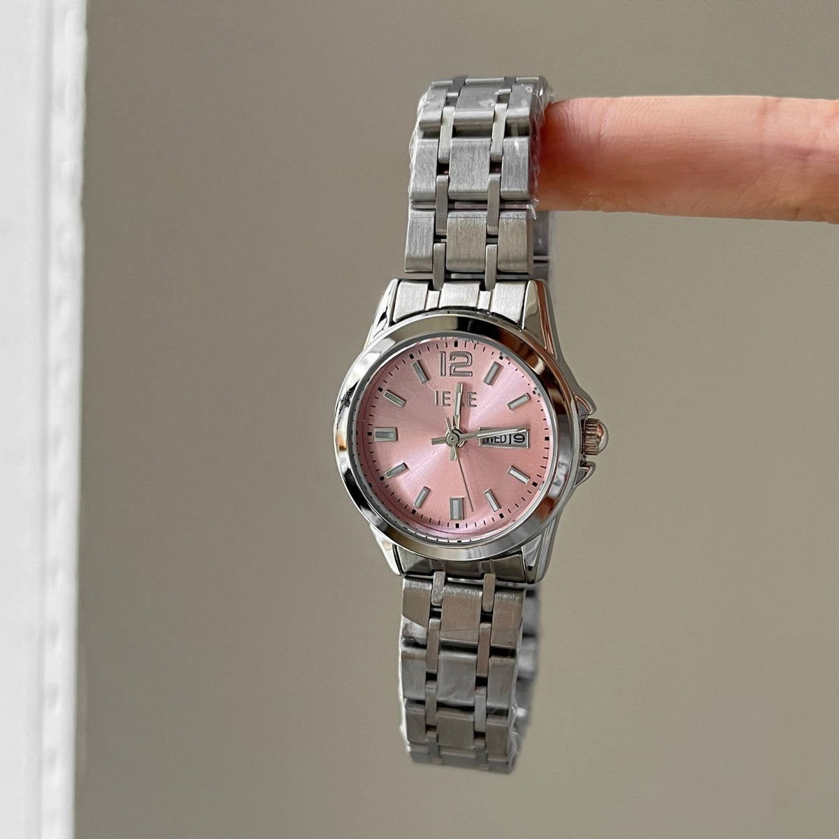 IEKE Slate Grey Minimalist Petite Dial Watch - Monochromatic Cold Aesthetic Quartz Watch for Women