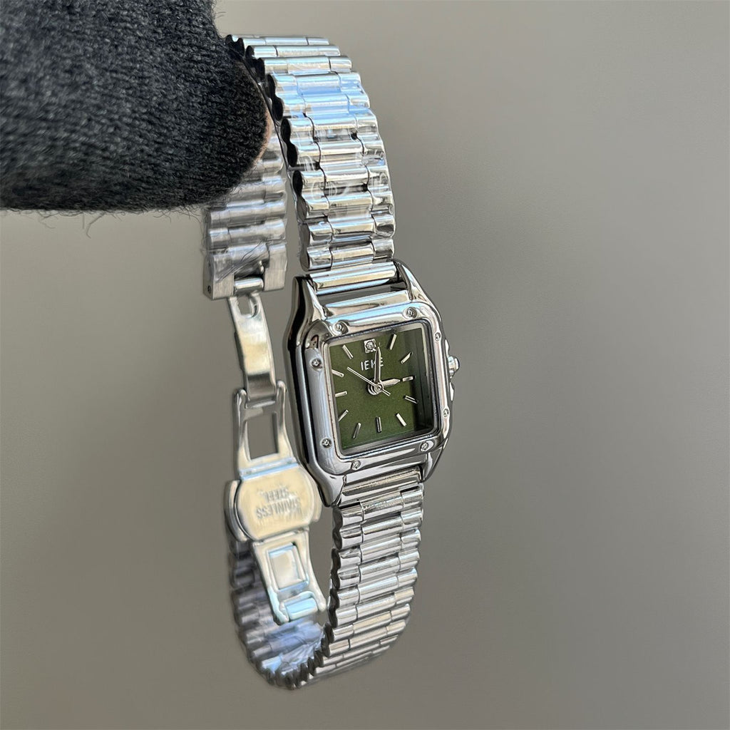 IEKE Frost Crystal Pavé Bezel Petite Dial Watch - Sparkling Chic Quartz Watch for Women