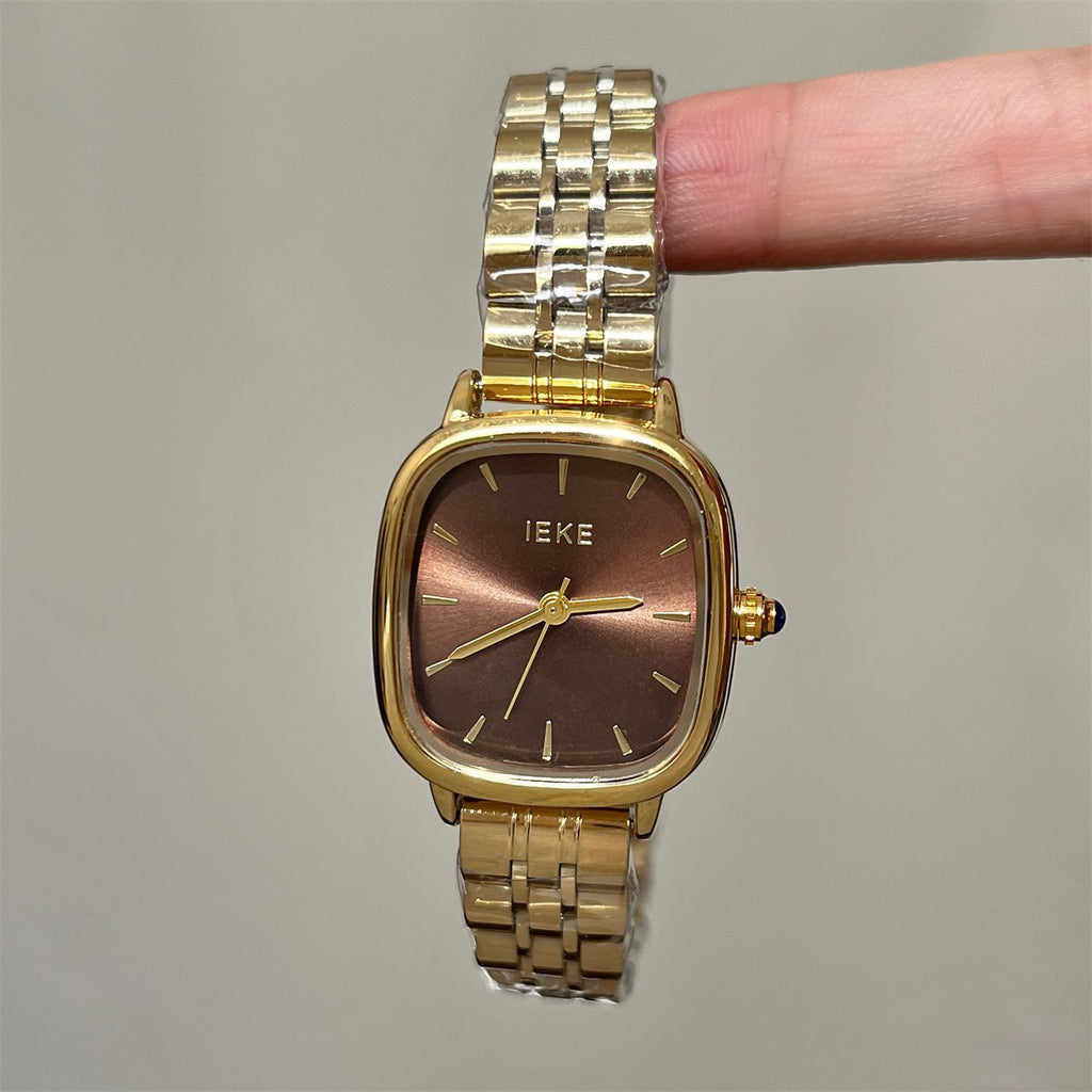 IEKE Frost Crystal Pavé Bezel Petite Dial Watch - Sparkling Chic Quartz Watch for Women