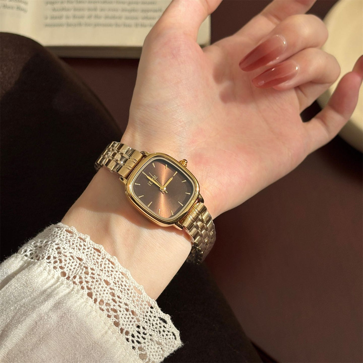 IEKE Frost Crystal Pavé Bezel Petite Dial Watch - Sparkling Chic Quartz Watch for Women
