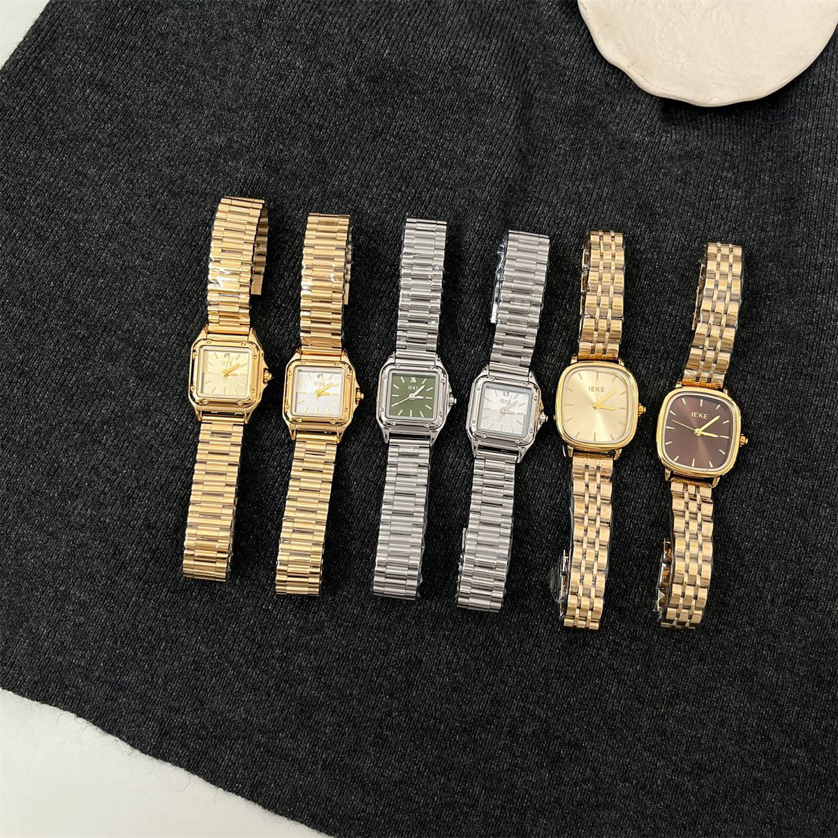 IEKE Frost Crystal Pavé Bezel Petite Dial Watch - Sparkling Chic Quartz Watch for Women