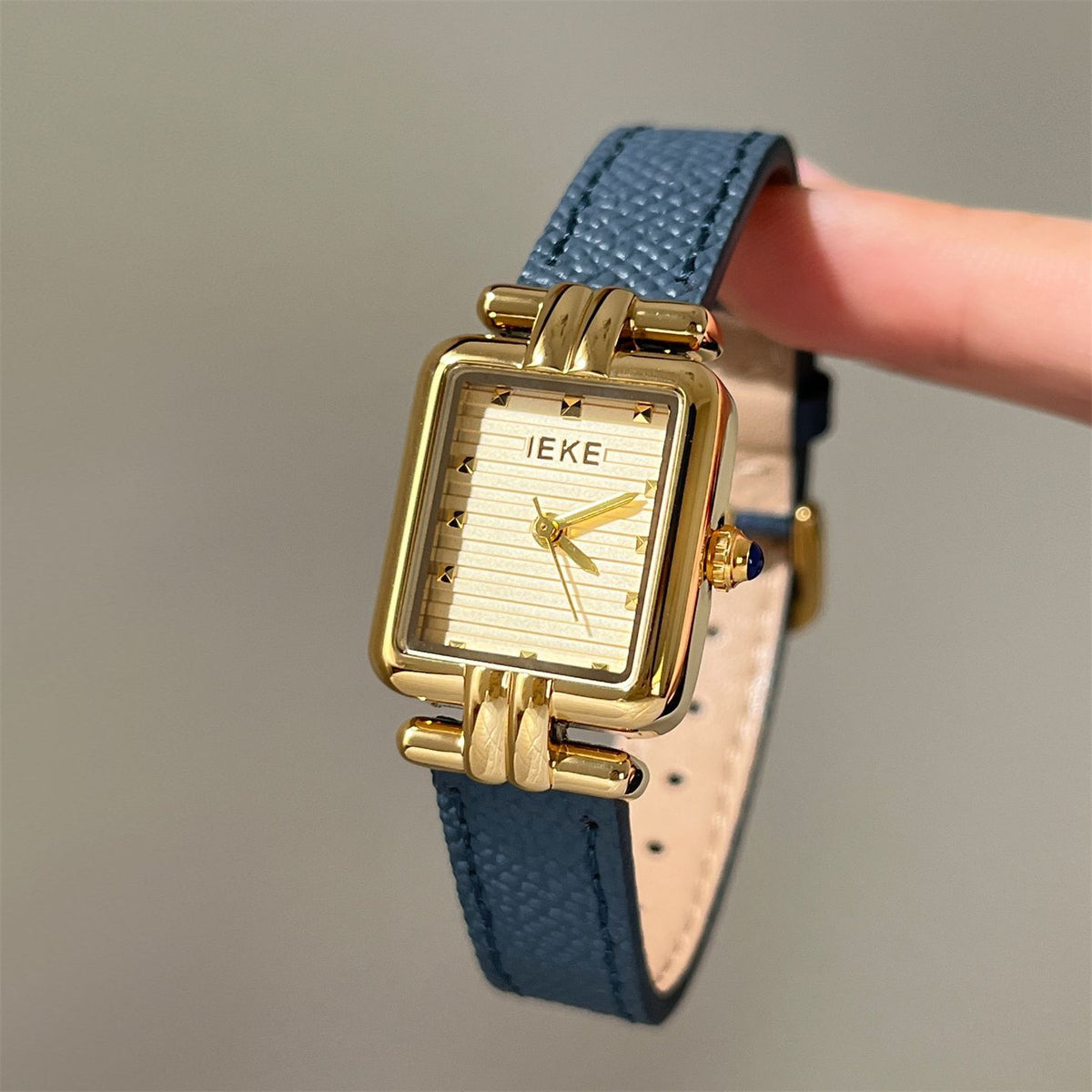 IEKE French Salon Petite Leather Watch - Dainty Haute Couture Quartz Watch for Women