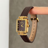 IEKE French Salon Petite Leather Watch - Dainty Haute Couture Quartz Watch for Women