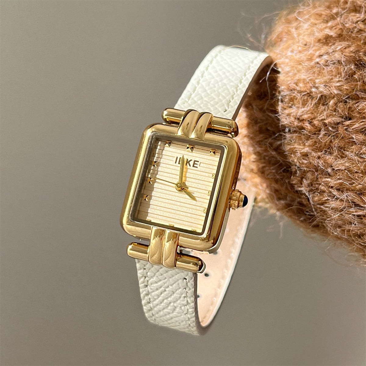 IEKE French Salon Petite Leather Watch - Dainty Haute Couture Quartz Watch for Women