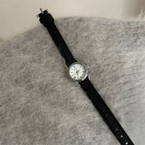 IEKE Classic Petite Round Minimalist Leather Watch - Pure Dainty Quartz Watch for Women