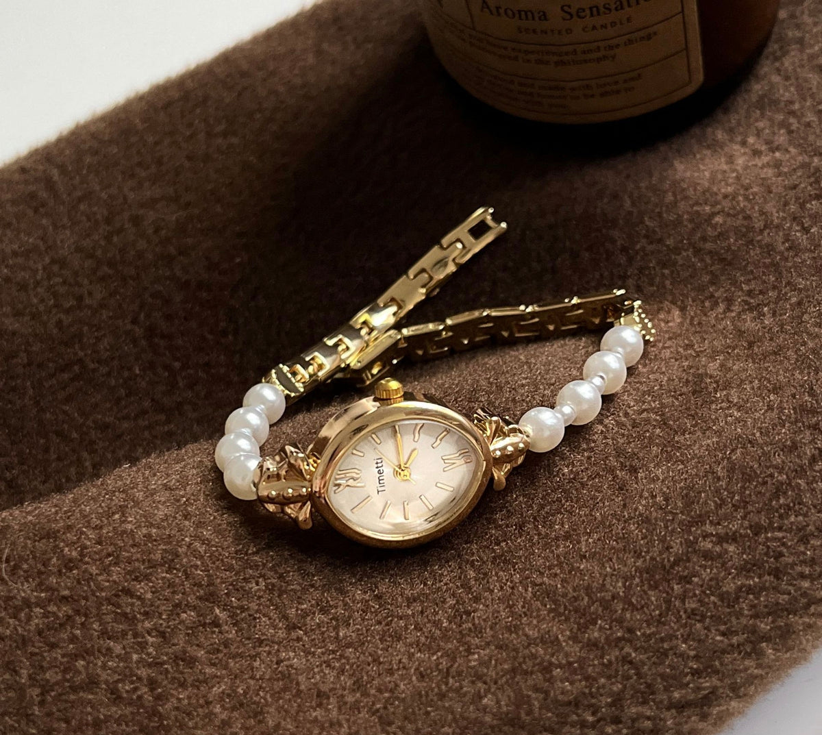 Vintage Natural Freshwater Pearl Bracelet Watch - Dainty Jewelry Quartz Watch for Women