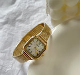 IEKE Vintage Gold Square Roman Numeral Steel Bracelet Watch - Classic Petite Quartz Watch for Women