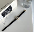 IEKE French Literary Roman Square Watch with Leather Strap - Retro Petite Quartz Watch for Women