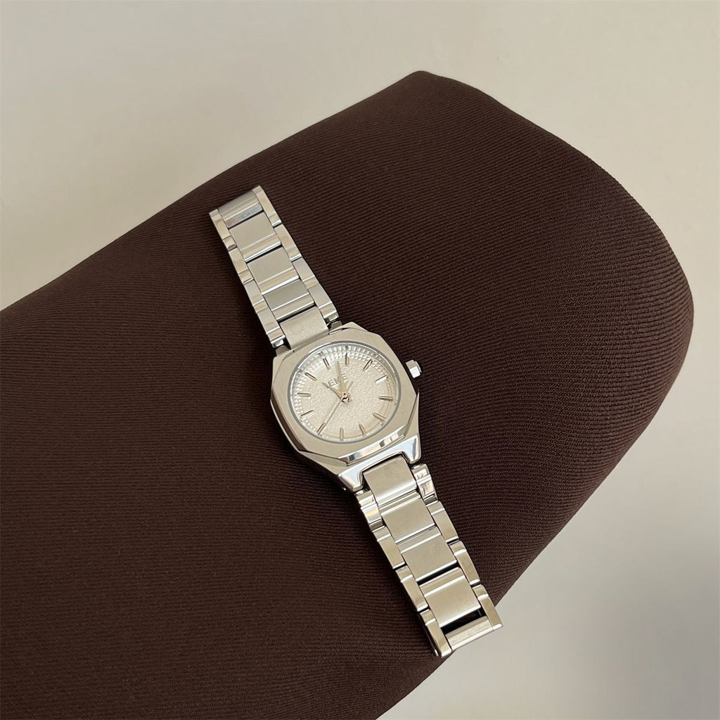 IEKE Oversized Gold Steel Baton Dial Watch - Contemporary Western Quartz Watch for Women