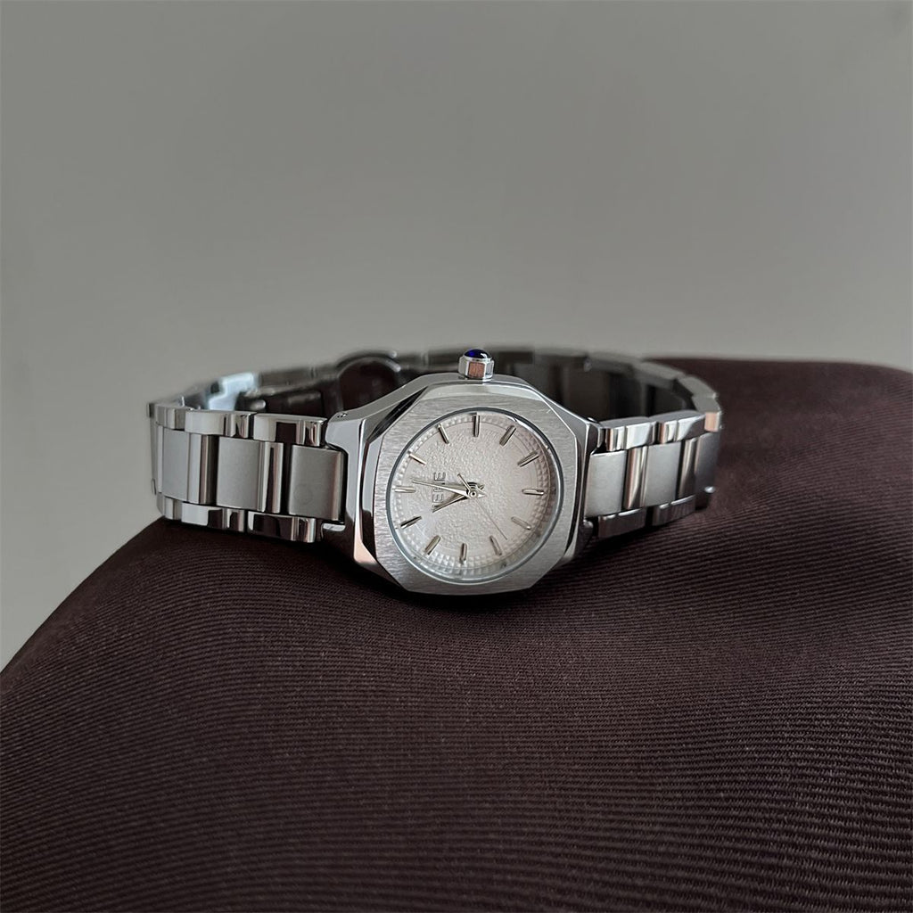 IEKE Oversized Gold Steel Baton Dial Watch - Contemporary Western Quartz Watch for Women