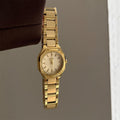 IEKE Oversized Gold Steel Baton Dial Watch - Contemporary Western Quartz Watch for Women