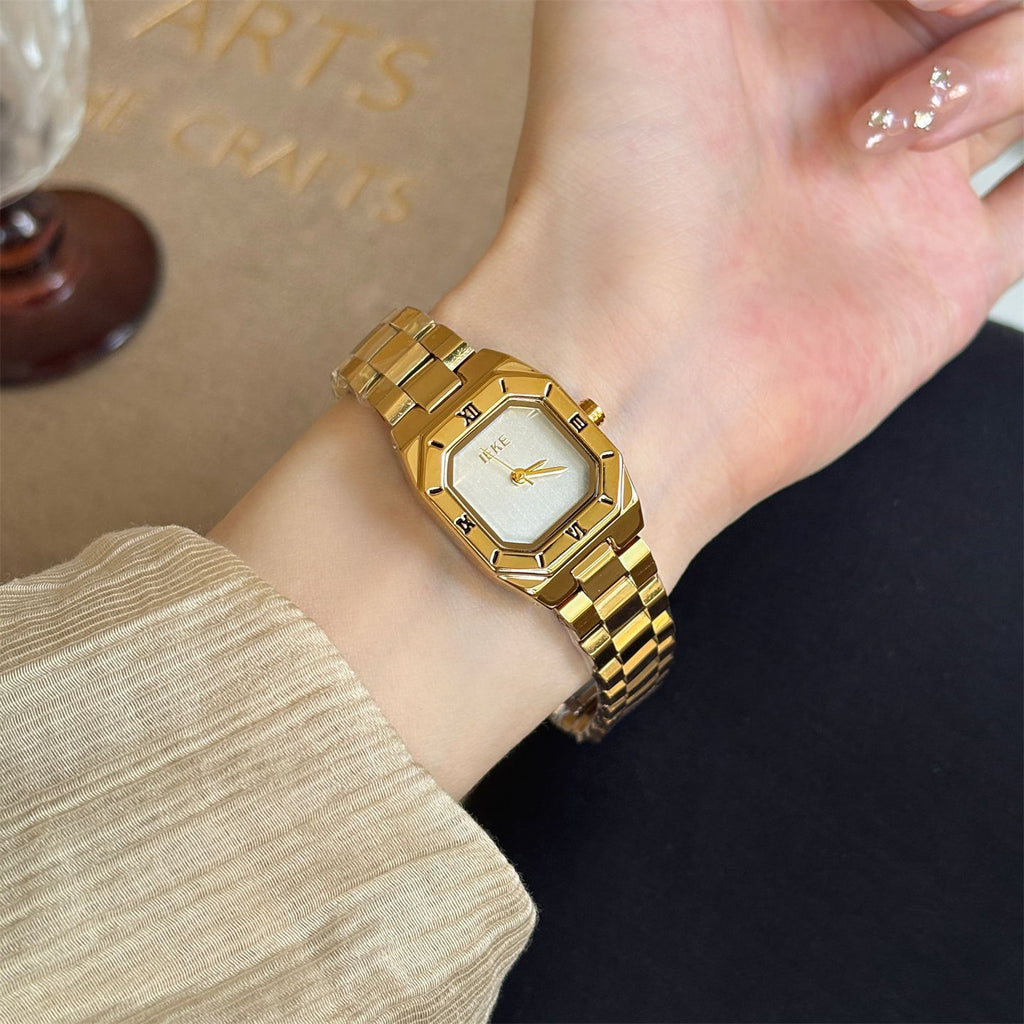 IEKE Chic Square Steel Bracelet Watch - Minimalist Tank Quartz Watch for Women