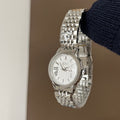 IEKE French Slate Grey Roman Steel Bracelet Watch - Classic Monochrome Quartz Watch for Women