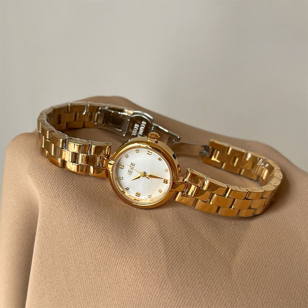 IEKE Nordic Azure Mother of Pearl Leather Watch - Cold Aesthetic Nacre Quartz Watch for Women